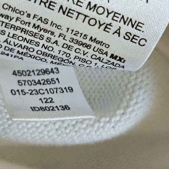 Chico's Sweater Top Tunic Medium Embroidered Pullover Kurta Blue White Floral - Picture 8 of 10